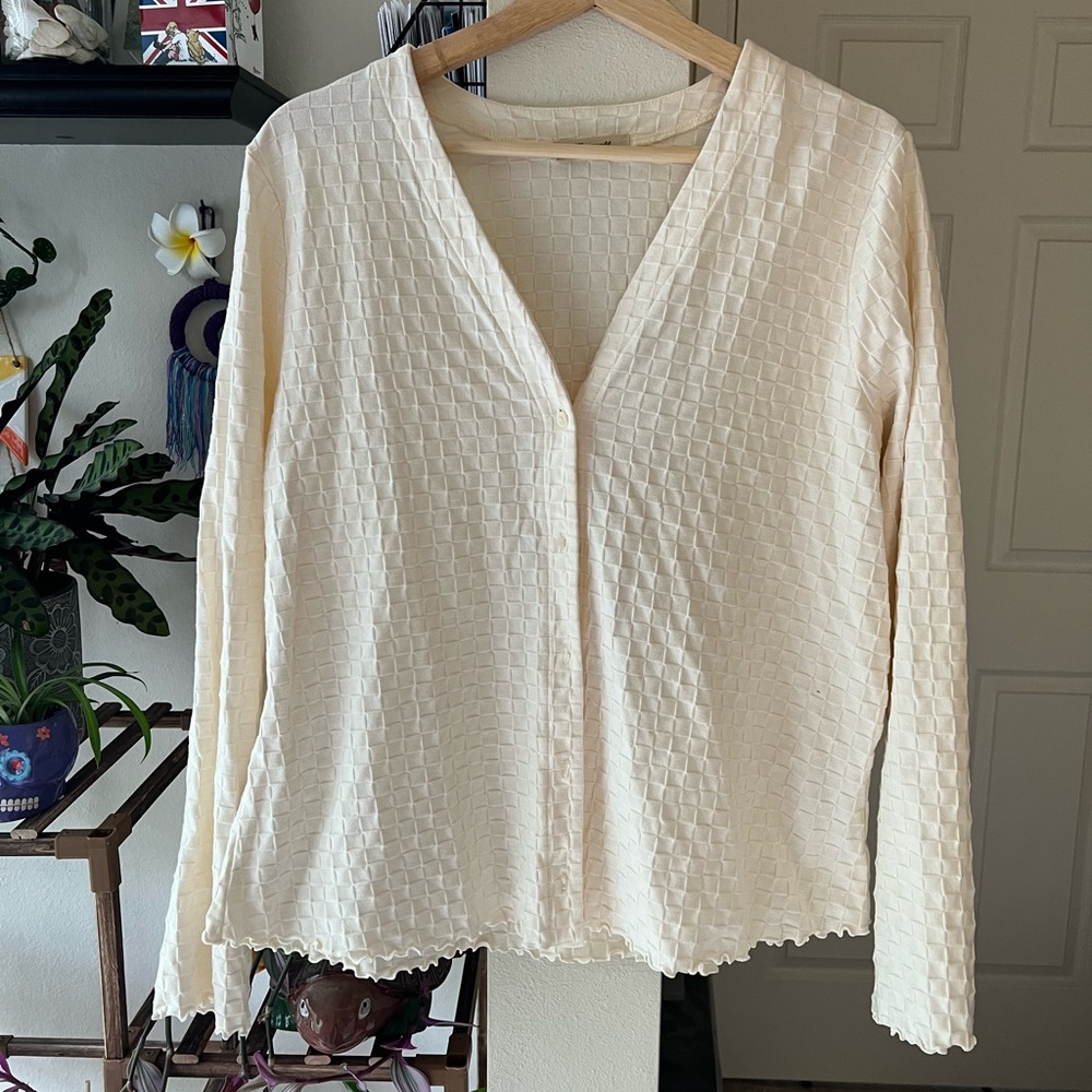 Checkered button down cardigan - Picture 3 of 8